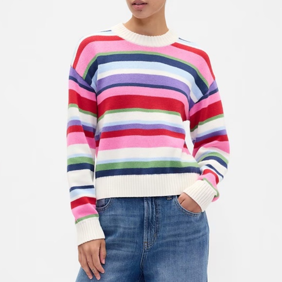GAP Sweaters - GAP Striped Multicolor Women's Sweater 100% Cotton (Size M)